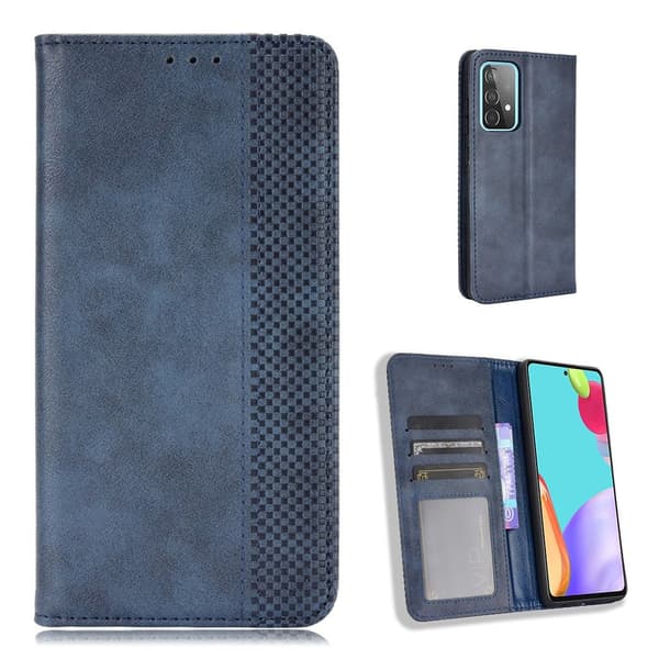 Bofink Vintage Samsung Galaxy A72 5G læder etui - blå Blue
