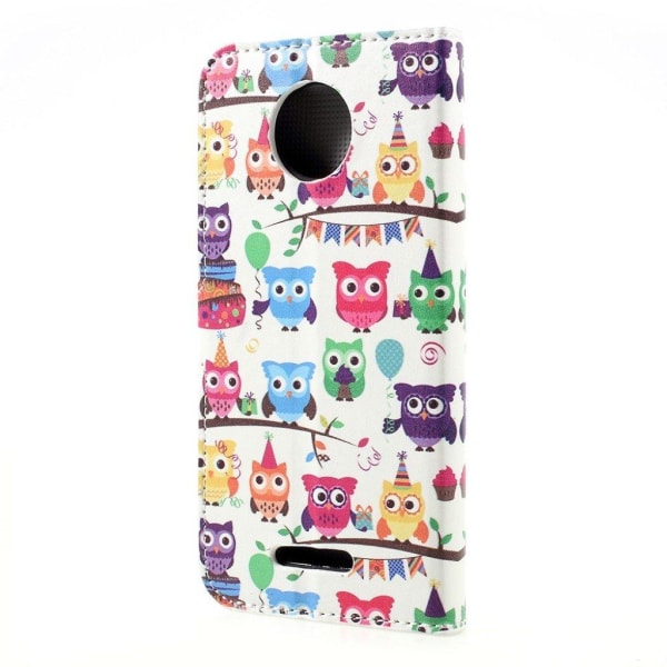Motorola Moto C etui med unik motiv - Kærlige ugle Multicolor
