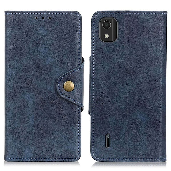 Alpha Nokia C2 2nd Edition læder flip etui - Blå Blue