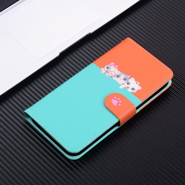 Cartoon Soft Series Samsung Galaxy A35 5G Case Wallet Splicing Læder Cover - Himmelblå Blue