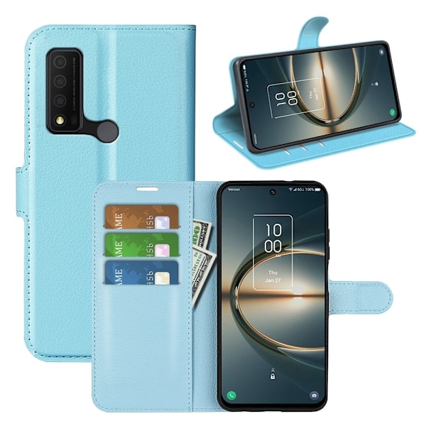 Klassisk TCL 30 V 5G flip etui - Blå Blue