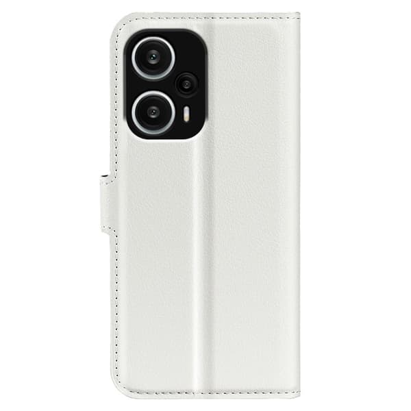 Klassisk Xiaomi Poco F5 / Redmi Note 12 Turbo Flip Etui - Hvid White