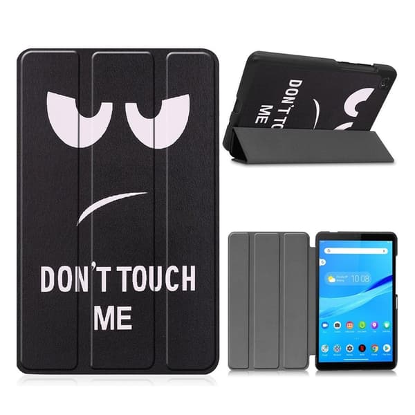 Lenovo Tab M7 Trippelt Mønster Lær Flippetui - Don't Touch Me Black