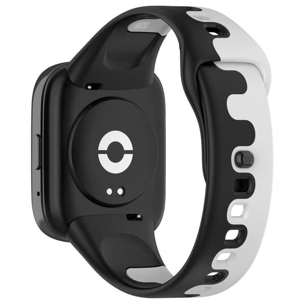 Xiaomi Redmi Watch 3 Active / Lite 3 silikonarmband med skarvfärg - Svart / Grå Silvergrå