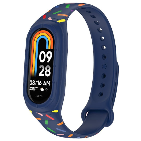 Xiaomi Smart Band 8 silikon fargerik flekkete stil stropp - Midnattsblå Blue