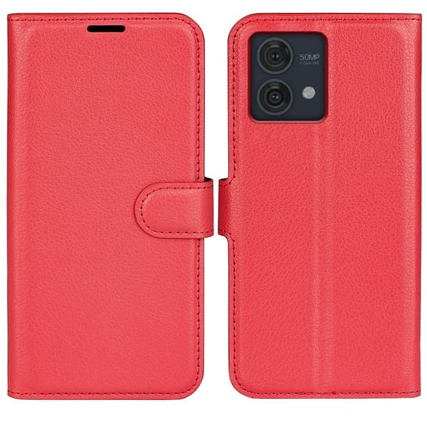 Klassisk Motorola Moto G84 Flip Etui - Rød Red