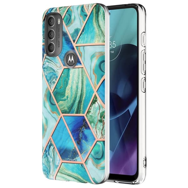 Marmormotiv Motorola Moto G71 5G skal - Grön Grön