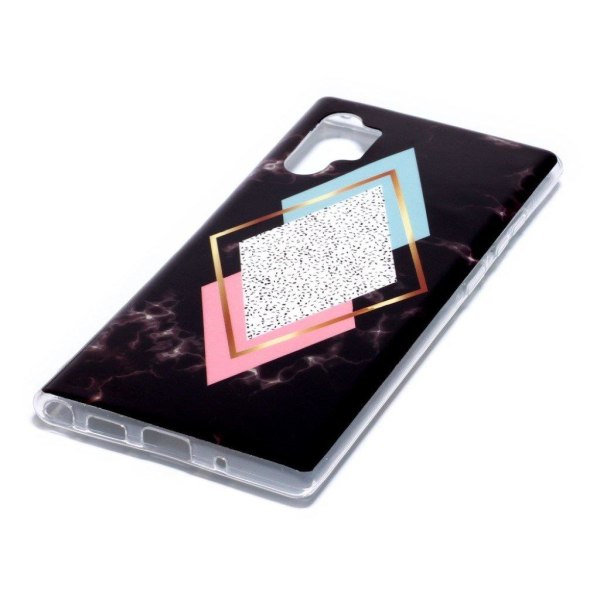 Marble Samsung Galaxy Note 10 Pro cover - Blå Blomst / Rosa Marm Multicolor