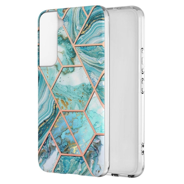 Marble Samsung Galaxy S22 Etui - Blå Blue