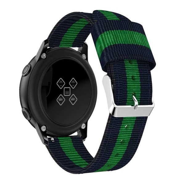 Samsung Galaxy Watch Active 20mm nylon ranneke - Sininen / Vihreä Multicolor