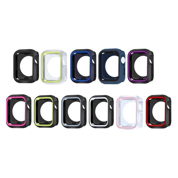 Apple Watch (45 mm) tofarget silikondeksel - Svart / Blå Blue