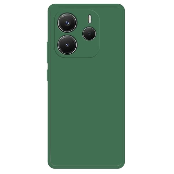 Xiaomi Redmi Note 14 5G Fleksibelt etui Rett kantbeskyttelse Telefondeksel - Midnattsgrønn Green