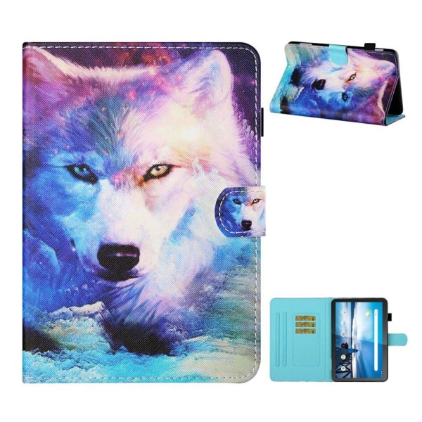 Lenovo Tab M10 cool pattern leather flip case - Wolf Multicolor