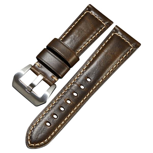 20 mm universalrem i ægte læder - Spænde Brown