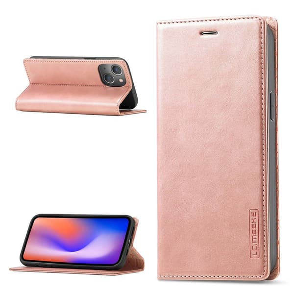 LC.Imeeke iPhone 13 Flippetui - Rose Gull Pink