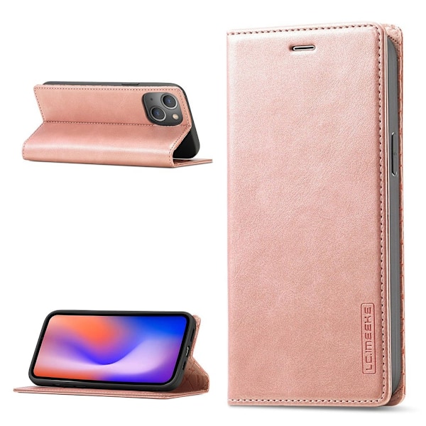 LC.Imeeke läder iPhone 13 fodral - Rosa Rosa