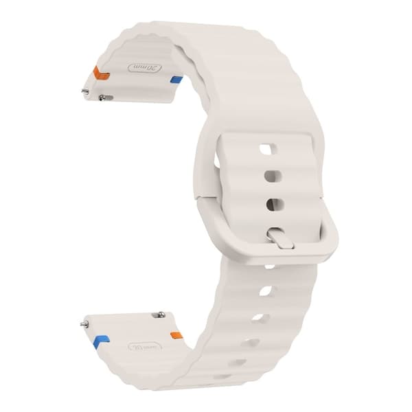 KALEBOL Silikone rem Huawei Watch 4 - 22mm Wave Design urrem - Stjernelys White