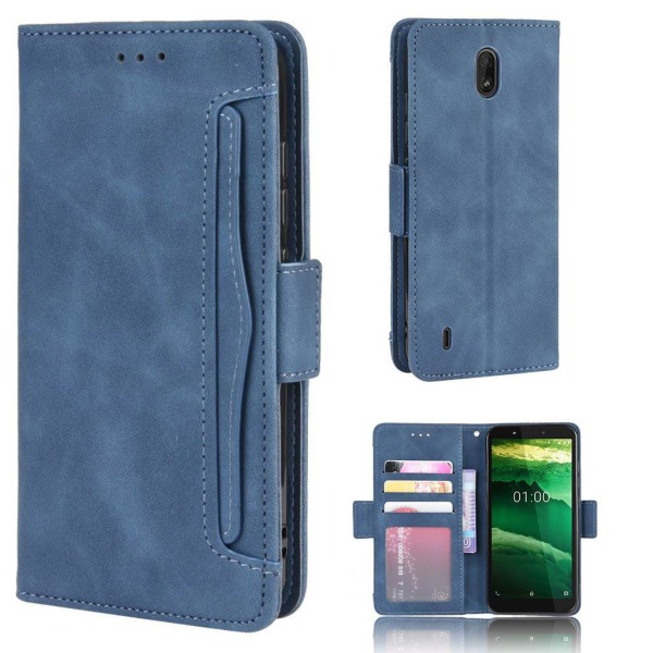Modernt Nokia C1 fodral med plånbok - Blå Blå