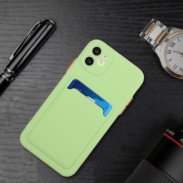 Kortholdercover til iPhone 12 Mini - Lysegrøn Green