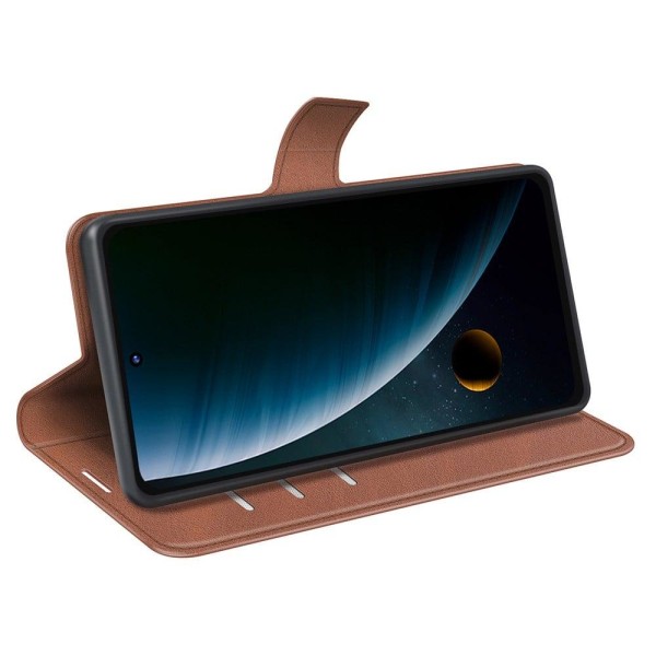 ZTE Blade V30 nahkainen lompakokkotelo - Vaalean Ruskea Brown