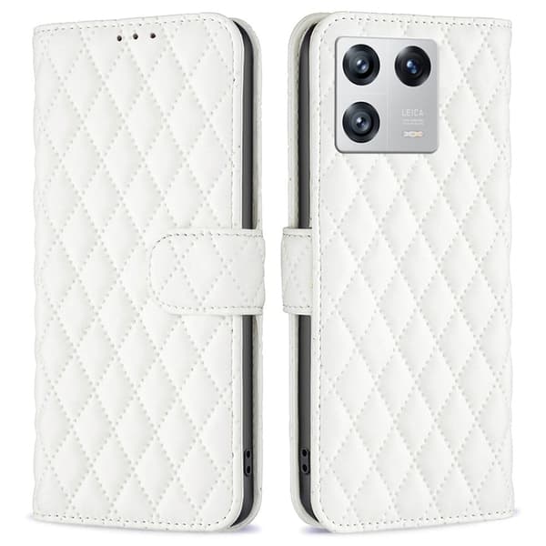 Matt Xiaomi 13 fodral med rombmönster - Vit Vit
