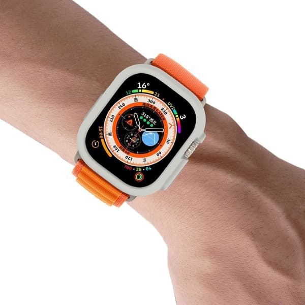 Apple Watch Ultra -kellon karkkivärinen kansi - Tummanharmaa Silver grey