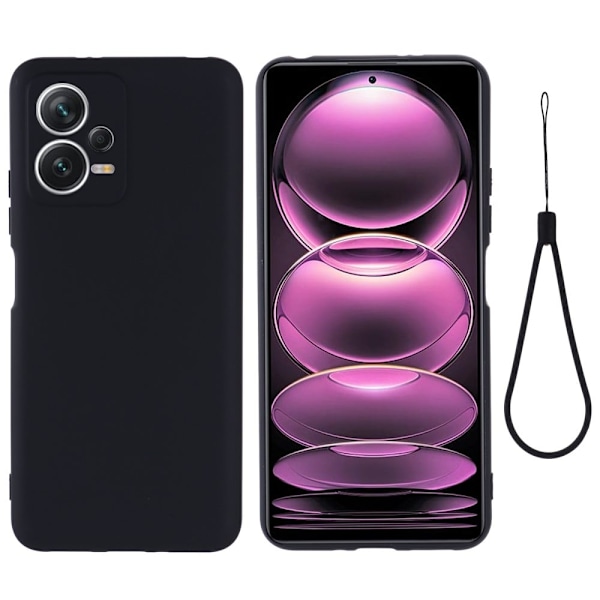 Matt Xiaomi Poco X5 / Xiaomi Redmi Note 12 skal av flytande silikon - Svart Svart