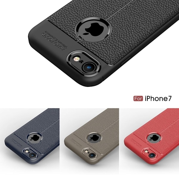 iPhone 7 / 8 litsitekstuurinen suojakuori - Musta Black