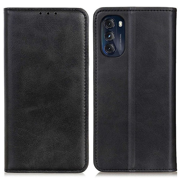 Äkta läder Motorola Moto G (2022) fodral - Svart Svart