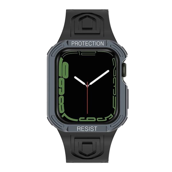 Apple Watch (41mm) urrem i kontrastfarve + cover - Sort / Grå Black