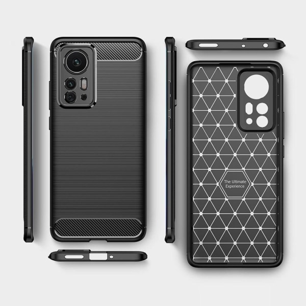 Carbon Flex Suojakotelo Xiaomi 12 Pro - Musta Black