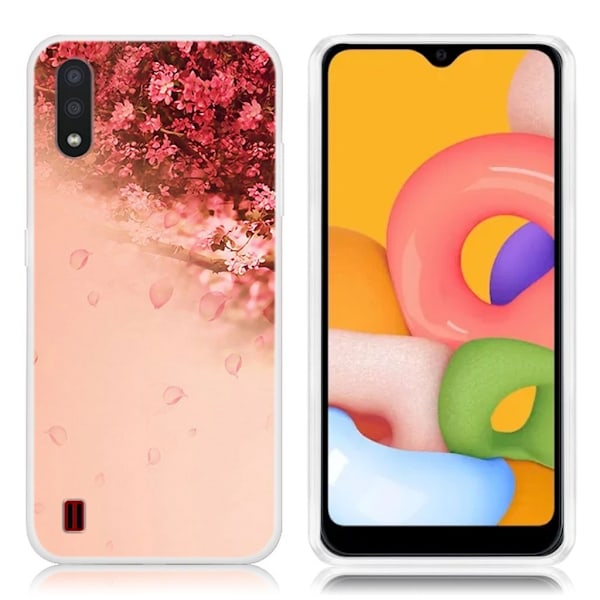 Deco Samsung Galaxy A01 Etui - Blomster Pink
