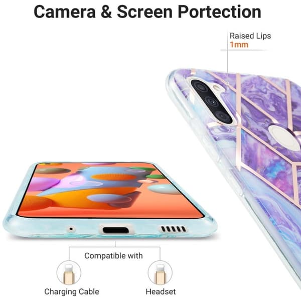 Marble Samsung Galaxy M11 / A11 Etui - Lilla Purple