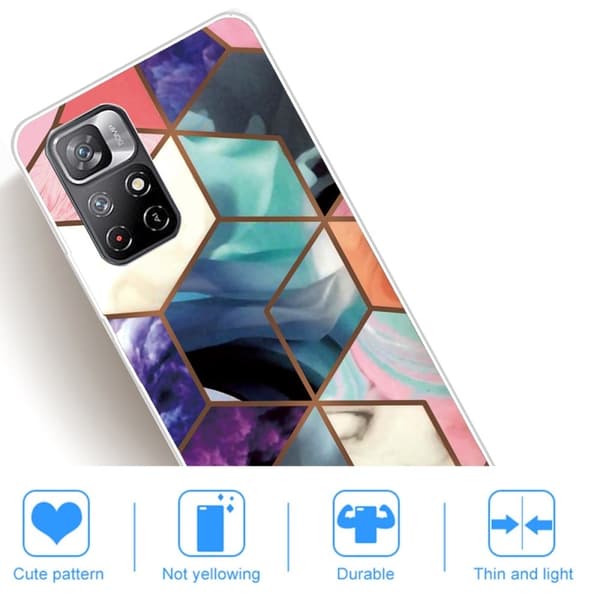 Marble Xiaomi Redmi Note 11 Pro Plus 5G Etui - Farverig Terning Tile Multicolor