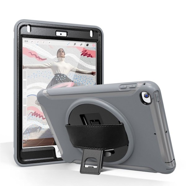 iPad Mini (2019) 3-lagers multifunktionellt hybridfodral - Grå Silvergrå
