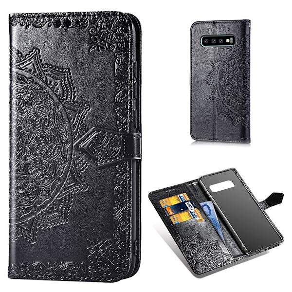 Mandala Samsung Galaxy S10 Plus Flip etui - Sort Black