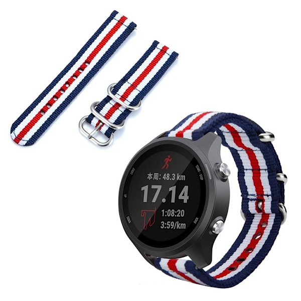 Garmin Forerunner 245 / 245 Music klockarmband i nylon - Blå / Vit / Röd / Vit / Blå multifärg