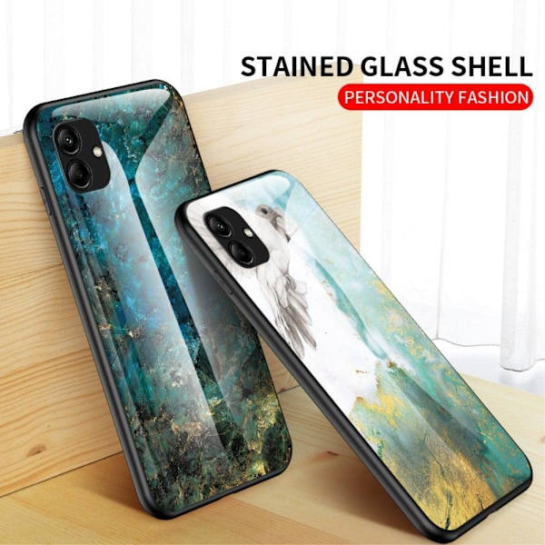Fantasy Marble Samsung Galaxy A04 Suojakuori - Flying Pigeon Marble Green