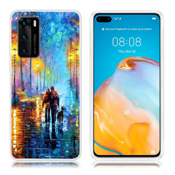 Deco Huawei P40 etui - Lovers og Hund Multicolor
