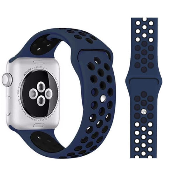 Apple Watch Series 5 / 4 44mm dobbeltfarvet urrem - Blå / Sort Black