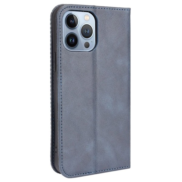 Bofink Vintage läder iPhone 14 Pro fodral - Blå Blå