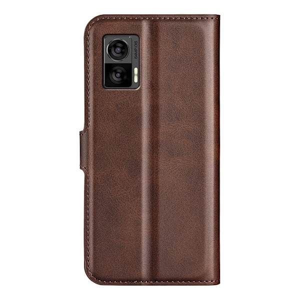 Læderetui med Pung til Motorola Edge 30 Neo - Brun Brown