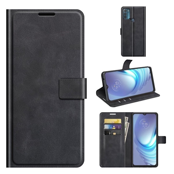Wallet-style Læder Etui til Motorola Moto G50 - Sort Black