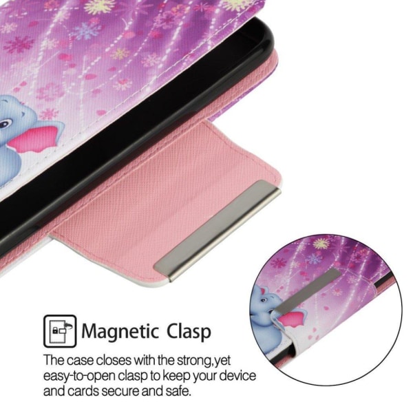 iPhone Xs Max Synteetti Nahkainen Kuviollinen Lompakko Suojkotel Multicolor