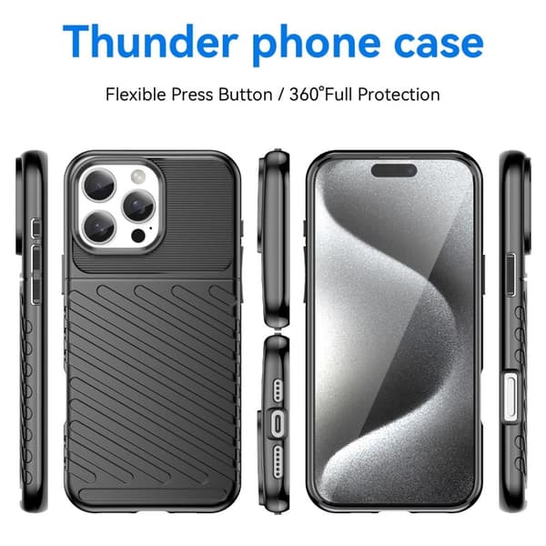 Thunder iPhone 16 Pro deksel - Svart Black
