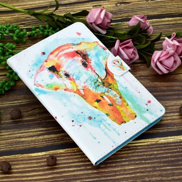 Lenovo Tab M10 Cool Mønster Lær Flippetui - Elefant Multicolor