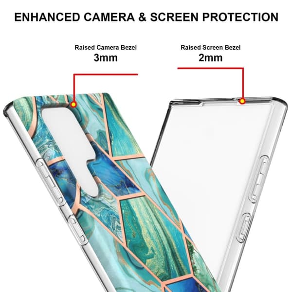 Marble Samsung Galaxy S22 Ultra Etui - Grønn Green