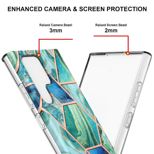Marmormotiv Samsung Galaxy S22 Ultra skal - Grön Grön