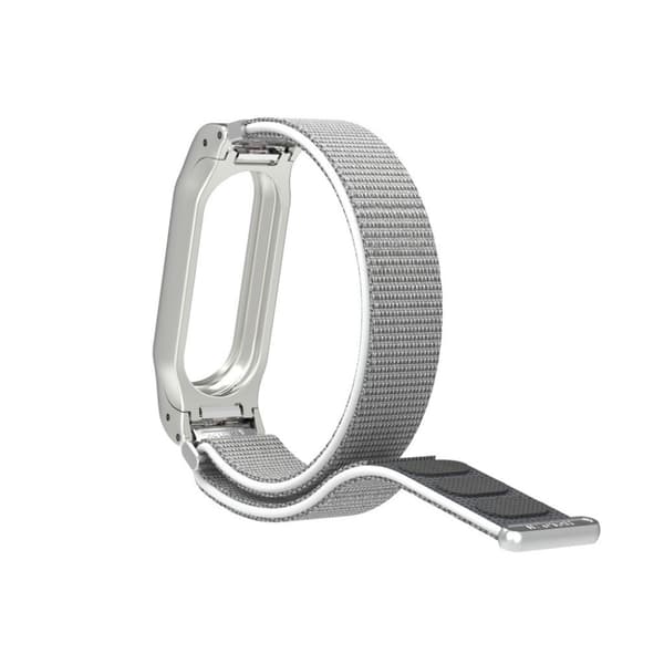 Xiaomi Mi Band 2 erstatnings-urrem i nylon med velkro lås - Sølv Silver grey