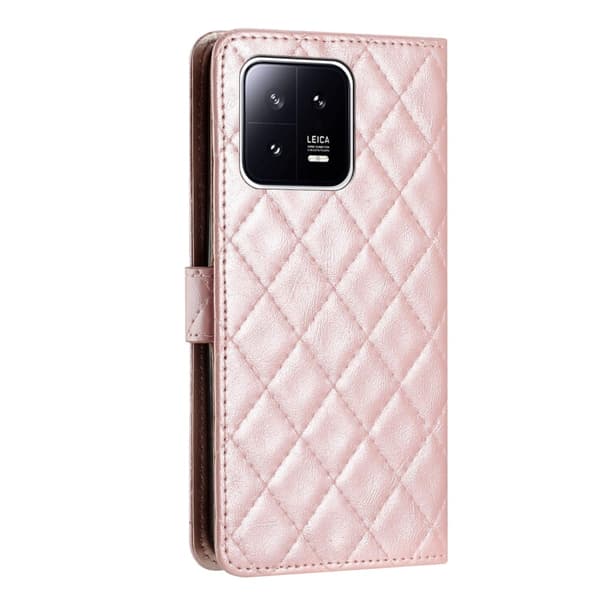 Funksjonelt rombe lommebokdeksel for Xiaomi 13 Pro - Rosa Pink